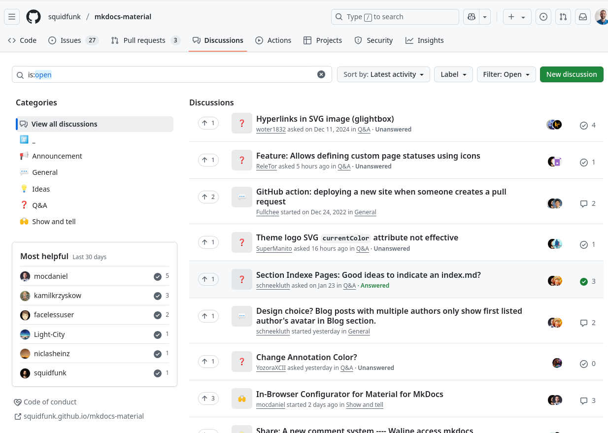 Debats a Material for MkDocs