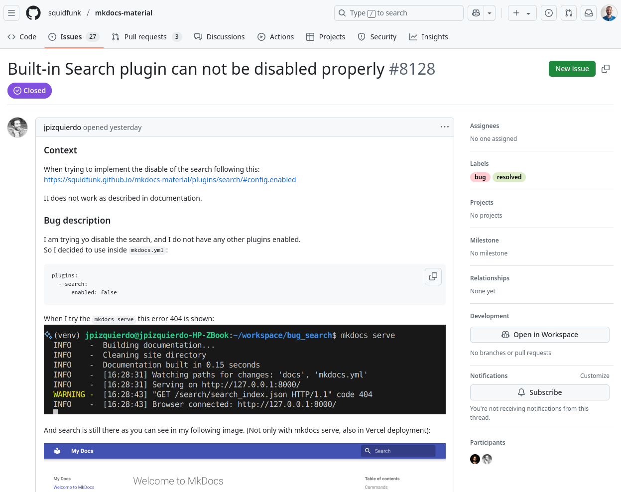 Incidència en un repositori de GitHub
