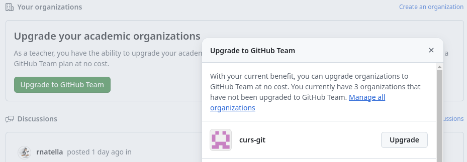 Millorar una organització a GitHub Team