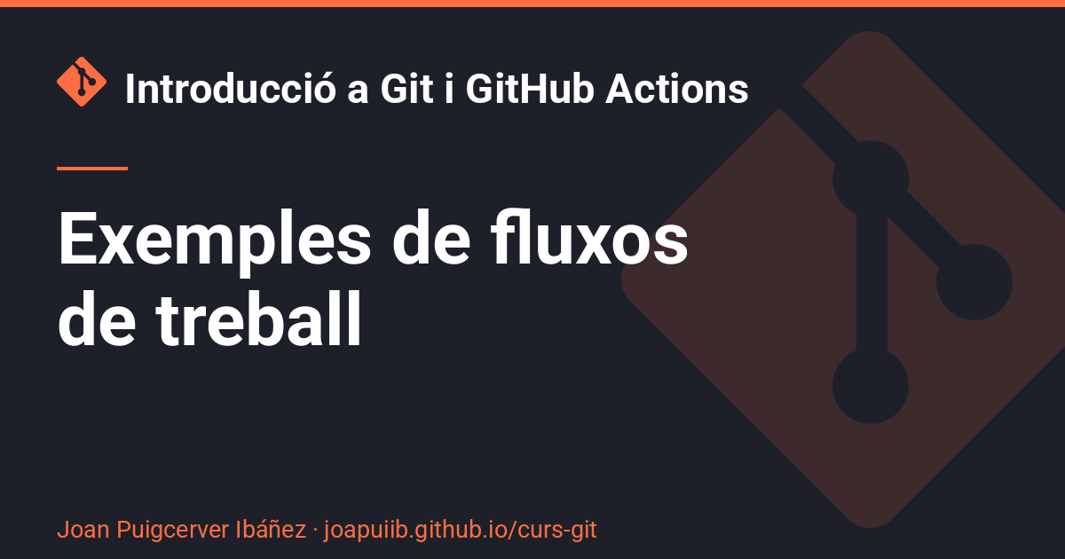 Exemples de fluxos de treball - Introducció a Git i GitHub Actions