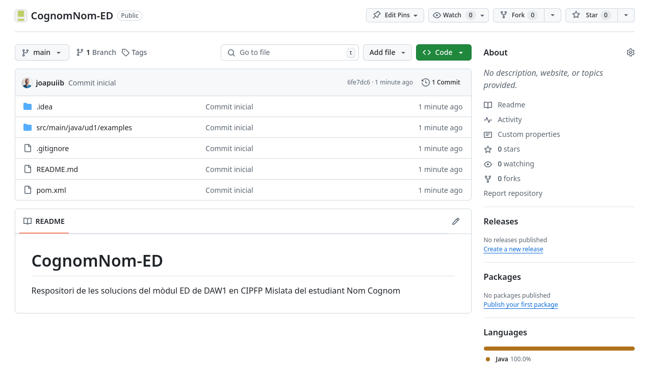 Integració Git amb IntelliJ - ED: Entorns de Desenvolupament