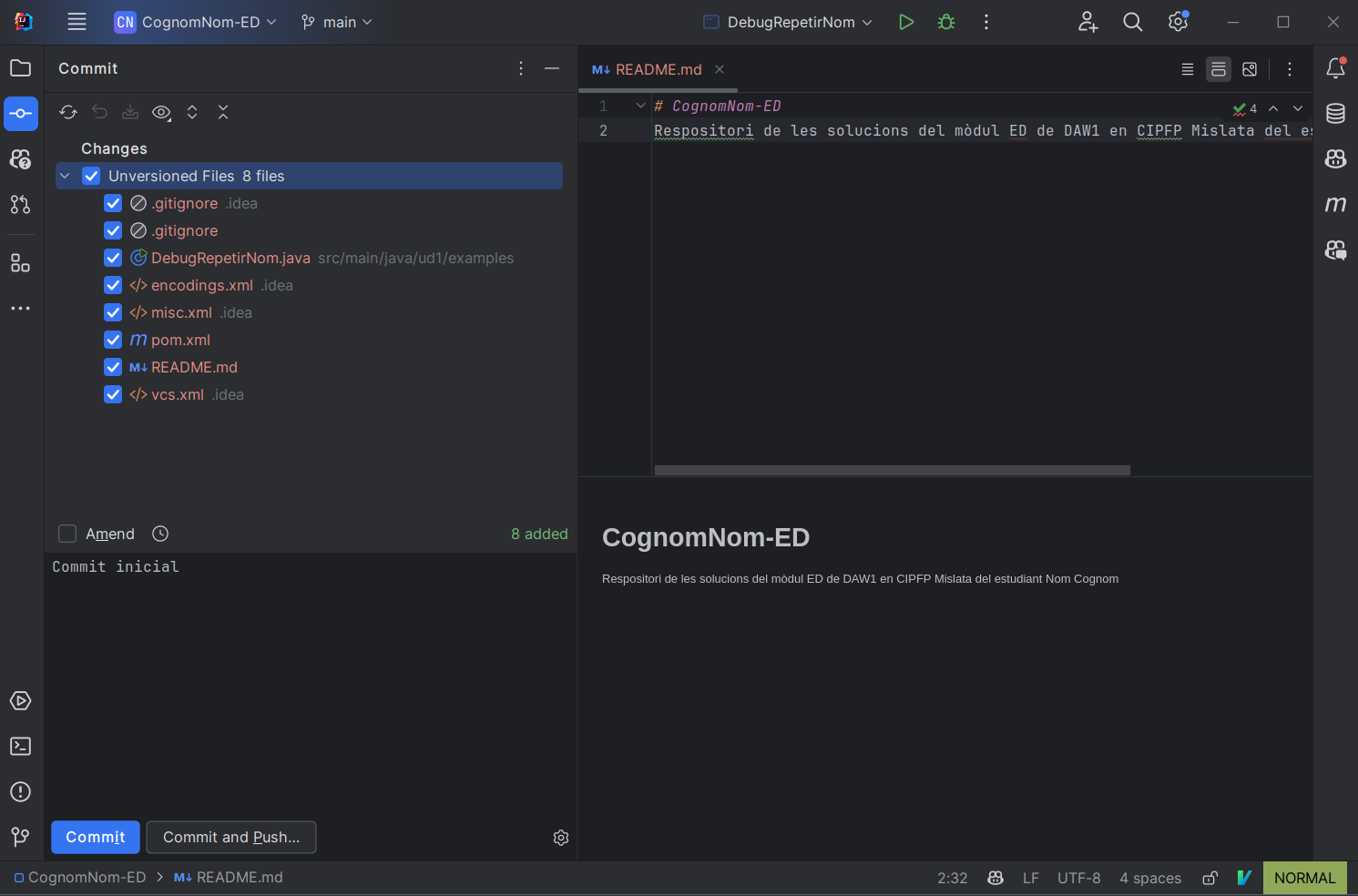 Integració Git amb IntelliJ - ED: Entorns de Desenvolupament