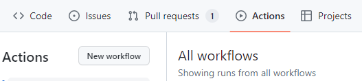 GitHub Action Tab